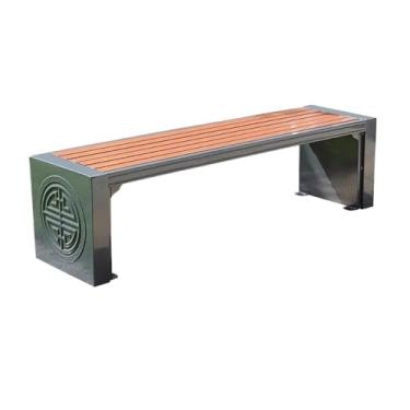 Imagem de Banco de jantar sem costas nuas, cadeira de jardim de ferro para área externa, para varanda, quintal, assento de pátio, móveis de assento ao ar livre (pequeno)