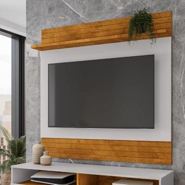 Imagem de Painel Suspenso Guarujá para TV 55” com Prateleira Superior (Naturalle/Off)