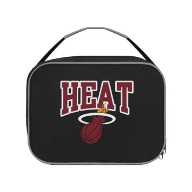 Imagem de FOCO NBA Unissex Adulto Oficialmente Licenciado Wordmark Team Color Big Logo Basketball Zip Closure 7L Lunch Bag - Miami Heat