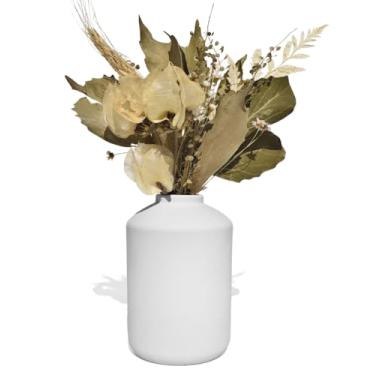 Imagem de Arranjo De Flores Secas Decorativo Vaso Garrafa Cilíndrico