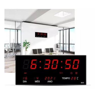 Imagem de Super Relógio Cronometro Calendário Alarme Digital Parede