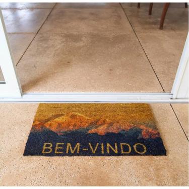 Imagem de Capacho Retangular Fibra De Coco Base PVC 60x33cm - Komeco - Montanhas