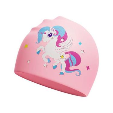 Imagem de Touca De Natação Silicone Infantil Impermeável Profissional Unicórnio 