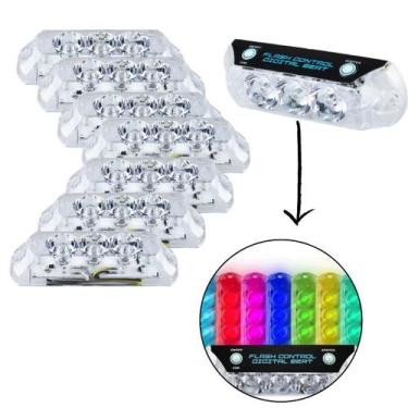 Imagem de Kit Strobo Ultra VU 8 Farois Led Com Central Eletrônica Interna Efeito