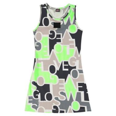 Imagem de Vestido Regata Estampado Gloss, Verde, 12