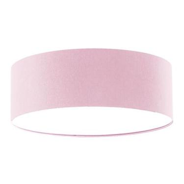 Imagem de Luminária Plafon Redondo Cúpula em Tecido 40x15 - Tom Luz, Rosa5939