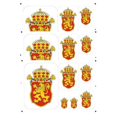 Imagem de Ykonuyis Emblema nacional da Bulgária emblema búlgaro brasão adesivo (vermelho Bulgária)