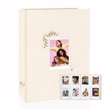 Imagem de Holoary Mini Álbum De Fotos Polaroid Com 256 Compartimentos, Instax Compatível Câmeras Instantâneas Fujifilm 7S 8 9 11 25 26 40 50S 90 Evo Z2300, Snap (Bege)
