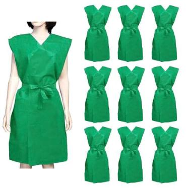 Imagem de 100 Avental Descartável Tnt 20g S/ Manga Verde - DELUMA