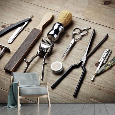 Imagem de Papel de Parede Barbearia Barbeiro Cabelereiro Sala Painel - 389pcp - 