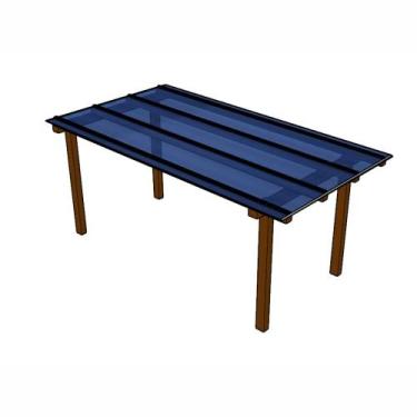 Imagem de Kit Policarbonato Azul 6mm 2,00m x 6,00m - Perfis Naturais - RM Polica