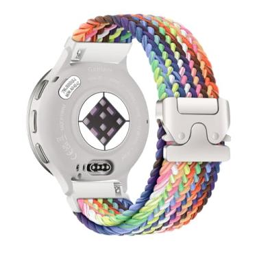 Imagem de Pulseira de nylon elástico trançado compatível com Garmin Venu 3S 2S/Vivoactive 4S/Vivomove 3S/Forerunner 255S/Forerunner 265S, pulseira esportiva elástica macia de 18 mm de liberação rápida para