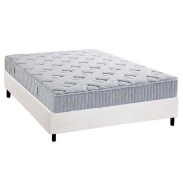 Imagem de Cama Box Casal: Colchão Molas Ensacadas Herval Premium + Base CRC Cora