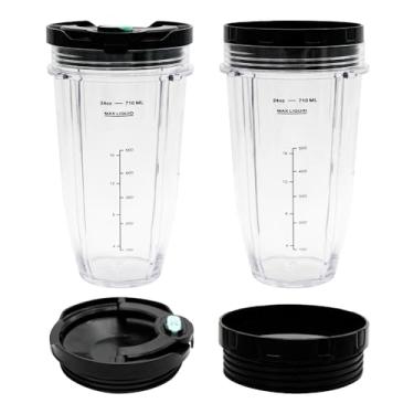 Imagem de 2 pacotes de peças de reposição copo com tampa, compatível com Nutri Ninja Pro Series e Nutri Ninja Auto-IQ Blender Series (copos de 680 g)