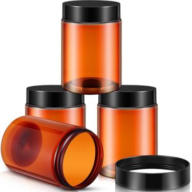 Imagem de SATINIOR 24 frascos vazios de plástico transparente com tampas, recipientes de armazenamento redondos, boca larga para produtos de beleza, creme cosmético, loção líquida de manteiga para artesanato e