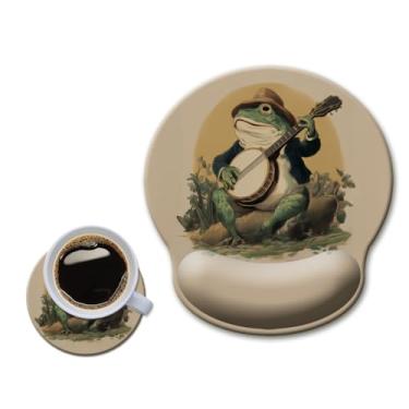 Imagem de HOPONY Mouse pad com descanso de pulso, mouse pads ergonômicos, suporte de pulso para mesa, mouse grande sem fio, jogos, laptop, trabalho, casa, acessórios de mesa, material de escritório, decoração