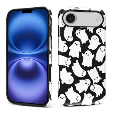 Imagem de Kapadiy Capa para iPhone 17 Air, capa protetora para iPhone 17 Air, design híbrido de morcegos fantasmas de Halloween com proteção dupla de silicone rígido PC à prova de choque, capa protetora fina