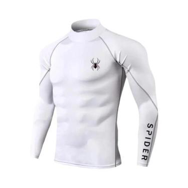 Imagem de Camiseta De Compressão Masculina De Manga Longa Para Corrida, Secagem 