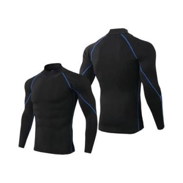 Imagem de Camiseta De Compressão Masculina De Manga Longa Para Corrida, Secagem 