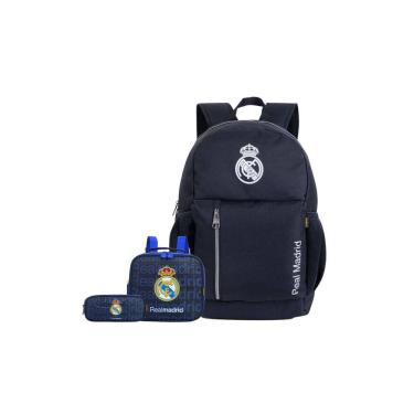 Imagem de Kit Escolar Real Madrid Mochila Costa + Lancheira + Estojo D