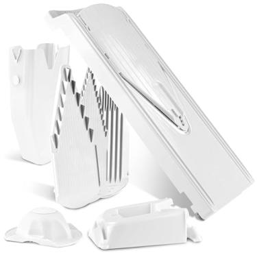 Imagem de Börner Reston Lloyd Mandoline Slicer V3 (conjunto profissional) • Cortador em V com 5 opções de corte e suporte seguro para alimentos • Fatiador de cozinha ajustável para legumes e frutas • Cor