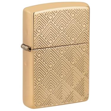 Imagem de Zippo Isqueiro de bolso de latão altamente polido Pattern Design Armor