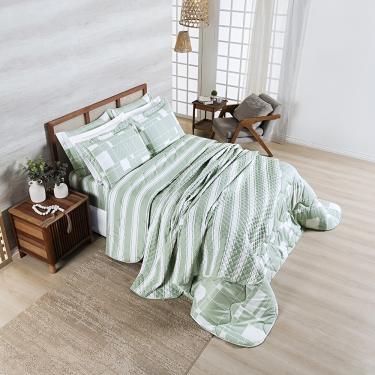 Imagem de Cobre Leito + Jogo de Cama Afeto 400 Fios Casal Padrão 07 Peças 100% Poliéster - Adria