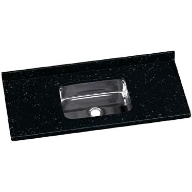 Imagem de Pia Cozinha Sintético 120x55cm Cuba Inox Pedra Escura - 562208 - A.j.rorato