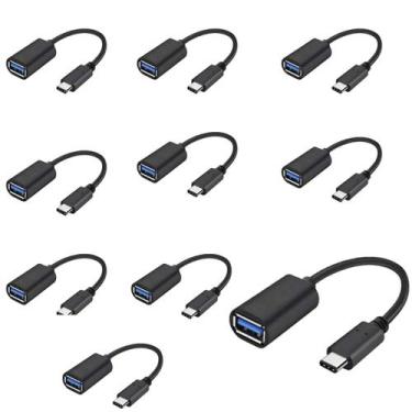 Imagem de 10 Adaptador Otg Usb C Para Iphone 15 16 Android Pendrive - Knup