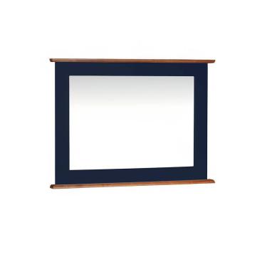 Imagem de Espelheira para Banheiro Retangular Dália 3060-80 Linz Móveis - Azul Petróleo/Imbuia Glazer