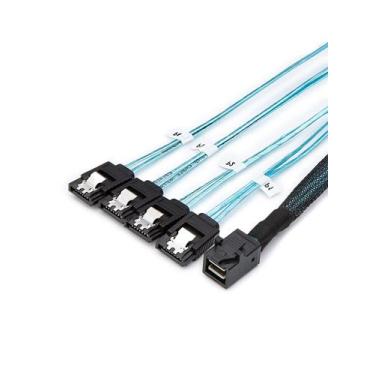 Imagem de Cabo de criação de cabo: HD Mini SAS interno SFF-8643 para 4x SATA - C