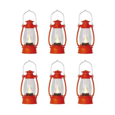 Imagem de Mini lanternas decorativas Reperla Orange, 6 unidades com vela LED