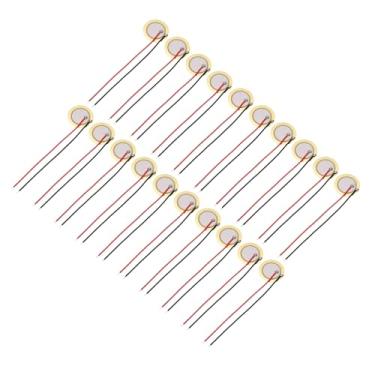 Imagem de uxcell 20 peças discos piezoelétricos 20 mm acústico captador transdutor microfones trigger buzzer bateria guitarra