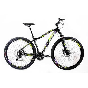 Imagem de Bicicleta Aro 29 Rino Feminino 21v Monalisa Freio A Disco Câmbios Index - Violeta/Verde 15