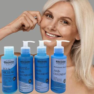 Imagem de Kit Completo Skin Care Facial Dia Ou Noite Anti Oleosidade - Rhenuks