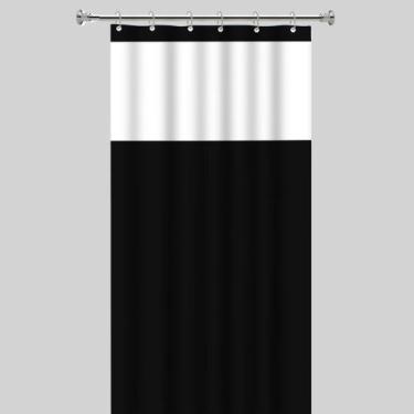 Imagem de Cortina de Box Banheiro PVC Com Visor Transparente Anti Mofo Impermeáv