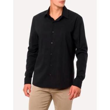 Imagem de Camisa Calvin Klein Masculina Slim Cannes Essential Preta-Masculino