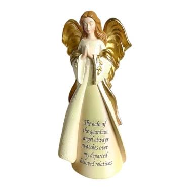 Imagem de FLCPJGV Estatueta de Anjo Orando, Estátua de, Figura de Resina, Escultura de Oração para Sala de Estar