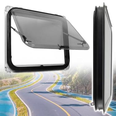 Imagem de Janela de reposição para trailer de trailer de janela de trailer com tela e para-sol, janela de empurrar articulada para caravana, janela de ventilação, 700 x 400/70 x 39,9 cm