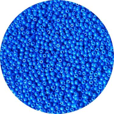 Imagem de Bala&Fillic Contas de semente de cor azul tamanho 3 mm 4000 peças/100 gramas, 8/0 contas redondas de artesanato de vidro para fazer joias, brincos, pulseiras, colar