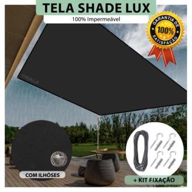 Imagem de Tela Lona Preta 3x2 Metros Sombreamento Impermeável Shade Lux + Kit - 