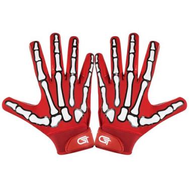 Imagem de Luvas de futebol vermelhas grandes para adultos Ultimate Grip - Marca 