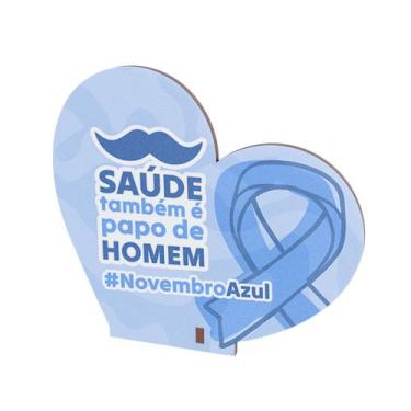 Imagem de Kit 50 Corações MDF Novembro Azul Campanha de Conscientização - R9 Dec