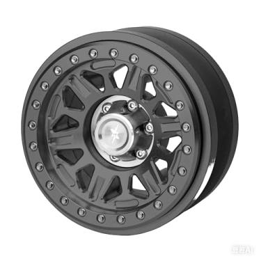 Imagem de BEAXTURBO Racing Upgrade Parts R/C CNC 7.4 cm Roda de bloqueio de contas de alumínio B para Axial SCX6 Trail Honcho Gray 1/6 1 peça (cinza/prata)