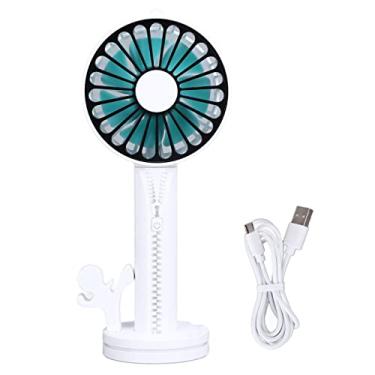 Imagem de Ventilador de m?o,port¨¢til Mini ventilador de m?o pequeno destac¨¢vel de 3 n¨ªveis de velocidade do vento USB bateria recarreg¨¢vel ventilador de mesa para exterior, interior(White), Ventilador Por