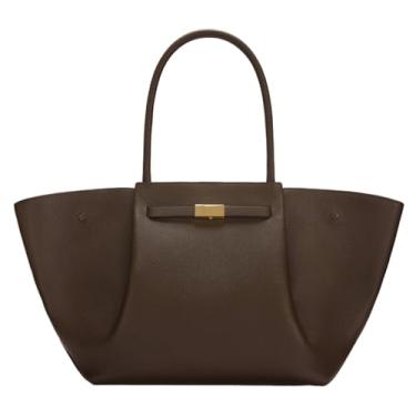 Imagem de Bolsa tote Wings High-end grande capacidade elegante durável bolsa de mão espaçosa para mulheres elegante Carryall com interior espaçoso, Café