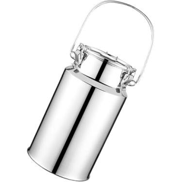 Imagem de Lata De Leite De Aço Inoxidável Barris De Transporte De Leite Balde De Vinho Lata De Transporte Pesado Com Alça De Transporte, 10L