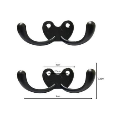 Imagem de Kit c/2 Cabides Duplos de Metal Chapolim para Pendurar Bolsas, Toalhas