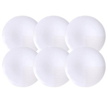 Imagem de Jogo De Pratos Fundos 23Cm Kit 6 Peças Grid Sopa Porcelana