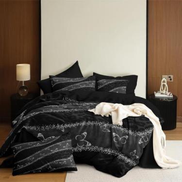 Imagem de Conjunto de edredom Coutuechen Black Leopard Print Queen Size - CCoutu